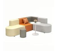 KIBONCY Modular Sectional Sofa, L-Shaped Couch, Multi-Color Soft Set PU Leather Upholstered for Office Waiting Room and Classroom Furniture(2.2x1.6m)