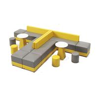 KIBONCY Modular Sectional Sofa, L-Shaped Modular Reception Sofa Set, for Office Lobby, Waiting Area, Meeting Room(5)