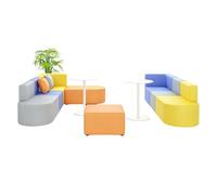 KIBONCY Modular Sectional Sofa Set, Colorful Waiting Room, L-Shaped Soft Seating Modern Lounge Couch for Office Reception(3.0x3.2m)