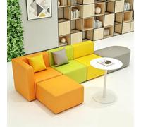 KIBONCY Modular Sectional Sofa Set, Modern Cube, L-Shaped, Colorful Couch for Kids Playroom Classroom Reception(3.0x1.2m)