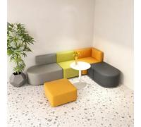 KIBONCY Modular Sectional Sofa Set, Modern Cube, L-Shaped, Colorful Couch for Kids Playroom Classroom Reception(2.4x1.6m)