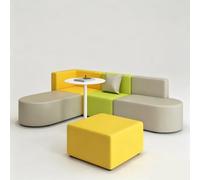 KIBONCY Modular Sectional Sofa Set, Modern Cube, L-Shaped, Colorful Couch for Kids Playroom Classroom Reception(2.2x2.0m)