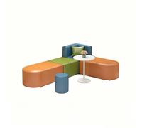 KIBONCY Modular Sectional Sofa Set, Modern Waiting Room, Colorful PU Leather Lounge Couch for Office Reception & Classroom(2.2x1.6m)