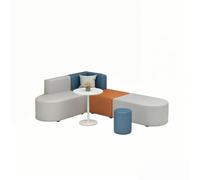 KIBONCY Modular Sectional Sofa Set, Modern Waiting Room, Colorful PU Leather Lounge Couch for Office Reception & Classroom(1.6x2.2m)