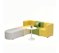 KIBONCY Modular Sectional Sofa Set, Modern Waiting Room, Colorful PU Leather Lounge Couch for Office Reception & Classroom(2.2x1.8m)