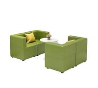 KIBONCY Modular Sectional Sofa Set, Modern Waiting Room, Colorful PU Leather Lounge Couch for Office Reception & Classroom(1.2x2.0m)