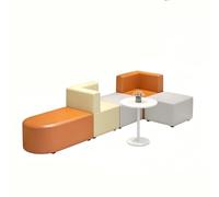 KIBONCY Modular Sectional Sofa Set, Modern Waiting Room, Colorful PU Leather Lounge Couch for Office Reception & Classroom(2.8x1.2m)