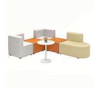KIBONCY Modular Sectional Sofa Set, Modern Waiting Room, Colorful PU Leather Lounge Couch for Office Reception & Classroom(1.8x2.2m)