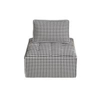KIBONCY Modular Single Sofa Chair, Corduroy/Tech Cloth Upholstered Cube Seat with Adjustable Back Pillow, Accent for Living Room Bedroom(D,90x90x40cm)
