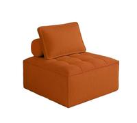 KIBONCY Modular Single Sofa Chair, Corduroy/Tech Cloth Upholstered Cube Seat with Adjustable Back Pillow, Accent for Living Room Bedroom(B,90x90x40cm)