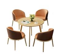 KIBONCY Multi-Color Dining Set, Two-Tone Design & Compact Size 5-Piece Modern Bistro,Heavy-Duty Construction & Easy-to-Clean Materials(E)