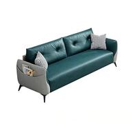 KIBONCY Multi-Functional Sofa with Side Storage Pocket, Minimalist Accent Stain-Resistant Leatherette Upholstery,for Living Room/Office Lounge(C,180cm)