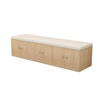 KIBONCY Multi-Functional Storage Bench Cabinet, Cushioned Seat Shoe Changing Hidden for Home Entrance Bedroom(A,0.8m)