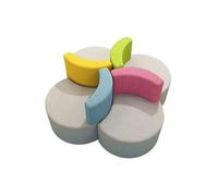 KIBONCY Multi-Piece Round Modular Lounge Couch, Petal Circular Sofa, Soft Upholstered Curved Seat for Company Rest Space(C)