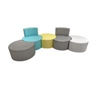 KIBONCY Multi-Piece Round Modular Lounge Couch, Petal Circular Sofa, Soft Upholstered Curved Seat for Company Rest Space(F)