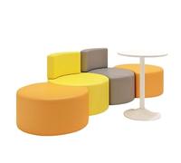 KIBONCY Multi-Piece Round Modular Lounge Couch, Petal Circular Sofa, Soft Upholstered Curved Seat for Company Rest Space(E)