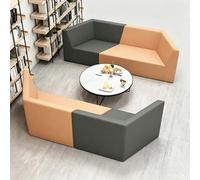 KIBONCY Multi-Shaped Modular Sectional Sofa, Soft PU Leather Seats for Kids Playroom & Public Area(A)