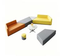 KIBONCY Multi-Shaped Modular Sectional Sofa, Soft PU Leather Seats for Kids Playroom & Public Area(C)