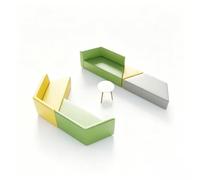 KIBONCY Multi-Shaped Modular Sectional Sofa, Soft PU Leather Seats for Kids Playroom & Public Area(E)