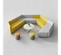 KIBONCY Multi-Shaped Modular Sectional Sofa, Soft PU Leather Seats for Kids Playroom & Public Area(H)