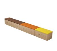 KIBONCY Multi-Size Cushioned Wood Shoe Bench Cabinet, Hidden Compartment Changing Stool Organizer for Apartment Hall Playroom Living Room Storage(C,1.5m)