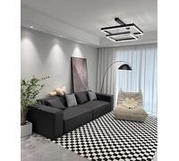 KIBONCY Nordic cat scratch leather sofa small apartment simple living room modern shop rest area clothing fabric double three-person sofa(1.1m)