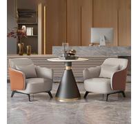 KIBONCY Office Reception Sofa Chair, Negotiation Table and Chair Set, Balcony Leisure Home Office(D,60CM)