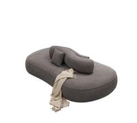 KIBONCY Oversized Curved Chaise Lounge Sofa, Soft Upholstered Lazy Floor Couch with Decor Blanket & Pillows, Modern Accent Furniture for Apartment Bedroom(E,160x100x66cm)