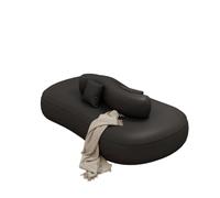 KIBONCY Oversized Curved Chaise Lounge Sofa, Soft Upholstered Lazy Floor Couch with Decor Blanket & Pillows, Modern Accent Furniture for Apartment Bedroom(B,180x100x66cm)