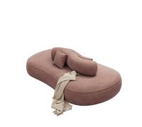 KIBONCY Oversized Curved Chaise Lounge Sofa, Soft Upholstered Lazy Floor Couch with Decor Blanket & Pillows, Modern Accent Furniture for Apartment Bedroom(A,160x100x66cm)