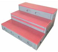 KIBONCY Palco for coro mobile pieghevole in plastica PE con struttura in legno, palco a tre strati for aula di musica(B)