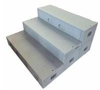KIBONCY Palco for coro mobile pieghevole in plastica PE con struttura in legno, palco a tre strati for aula di musica(C)