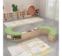 KIBONCY Panche for Divani Semicircolari, Divani Ad Angolo for Lettura Ad Angolo, Posti A Sedere Modulari Flessibili Adatti for biblioteche, Sale con Libri Illustrati(1.5m+1.5m)