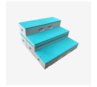 KIBONCY Piattaforma con gradini convertibile modulare a 3 livelli, rialzo for palco for carichi pesanti in HDPE con ruote, sgabello multiuso, multicolore(H)
