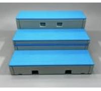 KIBONCY Piattaforma for coro in plastica PE a tre livelli pieghevole mobile e pieghevole for aule di musica scolastica(E)