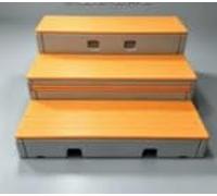 KIBONCY Piattaforma for coro in plastica PE a tre livelli pieghevole mobile e pieghevole for aule di musica scolastica(H)