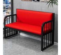 KIBONCY Piccolo Divano in Pelle per Ufficio, Panca per Sala d'Attesa per 2 Persone, Divano a Due Posti Moderno di metà Secolo(Red B,160 * 50CM)