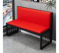 KIBONCY Piccolo Divano in Pelle per Ufficio, Panca per Sala d'Attesa per 2 Persone, Divano a Due Posti Moderno di metà Secolo(Red A,140 * 50CM)