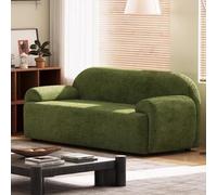 KIBONCY Piccolo divano moderno a due posti, divano a due posti imbottito in tessuto della metà del secolo, divani a due posti, mobili for piccoli spazi, soggiorno, studio(Green,240x72x70cm)