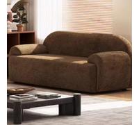 KIBONCY Piccolo divano moderno a due posti, divano a due posti imbottito in tessuto della metà del secolo, divani a due posti, mobili for piccoli spazi, soggiorno, studio(Brown,200x72x70cm)