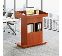 KIBONCY Podio for Aula con Contenitore, scrivania for Insegnanti in Legno for Sala conferenze, Supporto Portatile for corsi di Formazione, Supporto for Reception(B,100 * 50 * 112cm)