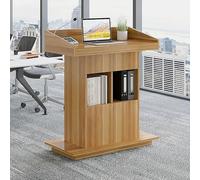 KIBONCY Podio for Aula con Contenitore, scrivania for Insegnanti in Legno for Sala conferenze, Supporto Portatile for corsi di Formazione, Supporto for Reception(A,100 * 50 * 112cm)