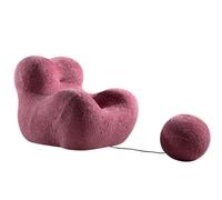 KIBONCY Poltrona a sacco, poltrona casual color crema abbracciata dalla mamma riccia del designer for balcone, soggiorno, sedia singola(3,107 * 92 * 87CM)