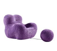 KIBONCY Poltrona a sacco, poltrona casual color crema abbracciata dalla mamma riccia del designer for balcone, soggiorno, sedia singola(8,107 * 92 * 87CM)