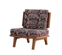 KIBONCY Poltrona Da Divano Singola Vintage Francese Con Tavolo In Roccia Nera, Tessuto Retrò E Gambe In Legno Di Frassino For La Reception Del Bar Bistrot(Natural,I)