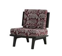 KIBONCY Poltrona Da Divano Singola Vintage Francese Con Tavolo In Roccia Nera, Tessuto Retrò E Gambe In Legno Di Frassino For La Reception Del Bar Bistrot(Black,H)