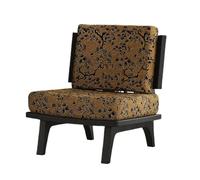 KIBONCY Poltrona Da Divano Singola Vintage Francese Con Tavolo In Roccia Nera, Tessuto Retrò E Gambe In Legno Di Frassino For La Reception Del Bar Bistrot(Black,F)