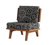 KIBONCY Poltrona Da Divano Singola Vintage Francese Con Tavolo In Roccia Nera, Tessuto Retrò E Gambe In Legno Di Frassino For La Reception Del Bar Bistrot(Natural,E)