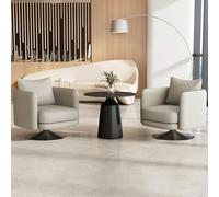 KIBONCY Poltrona Moderna Girevole Con Base In Acciaio Inossidabile E Pelle Nappa For La Hall Dell'hotel, L'ufficio, La Reception, La Sala D'attesa Del Bar(B)