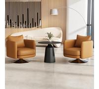 KIBONCY Poltrona Moderna Girevole Con Base In Acciaio Inossidabile E Pelle Nappa For La Hall Dell'hotel, L'ufficio, La Reception, La Sala D'attesa Del Bar(A)